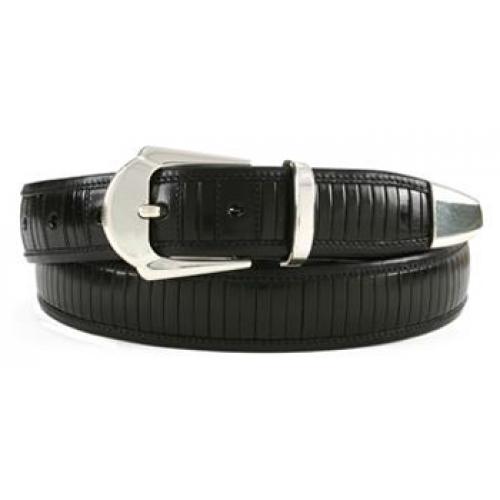 Mezlan AO3109 Black Genuine Leather Belt